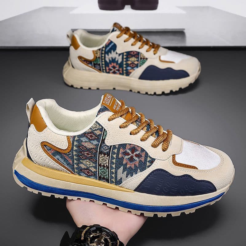 AMASOUL Sneakers — Motif Tribal Marine