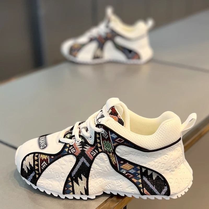 AMASOUL Sneakers — Motif Wax Blanc